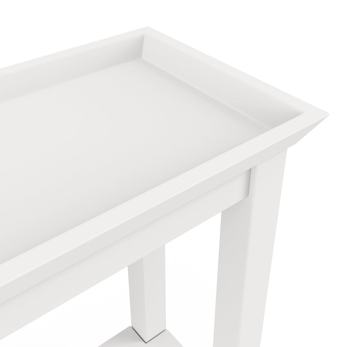 Cote White Lacquered Finish Side Table
